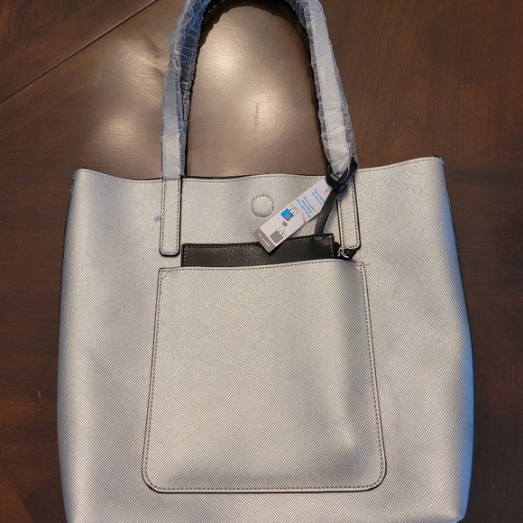 Silver/Black reversible Tote - Picture 1 of 6